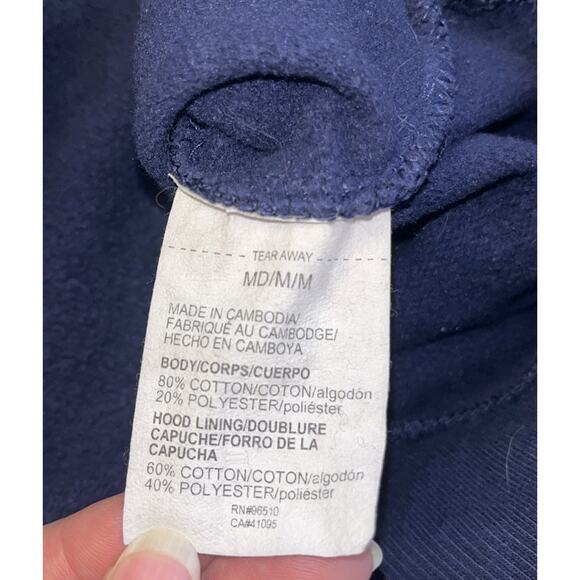 Under Armour UA Navy Blue Rival Comfort Pullover Hoodie Sweatshirt Mens Sz M - Picture 7 of 9